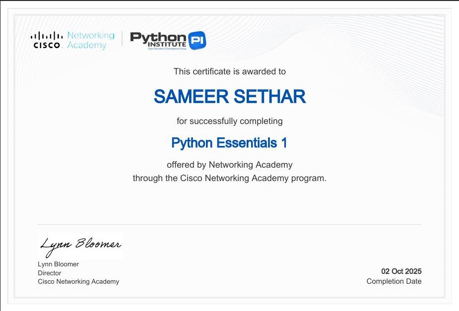 Python Certificate